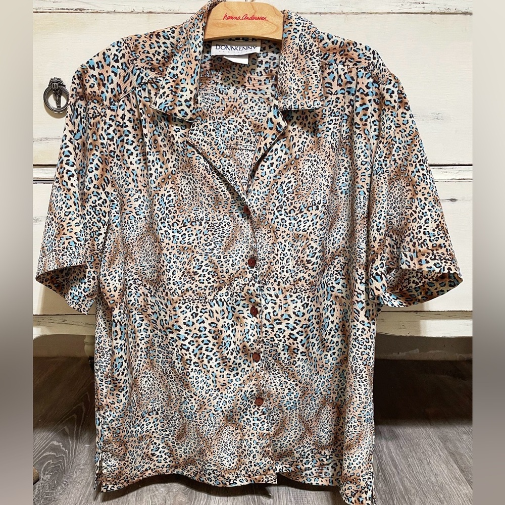 Donnkenny Classic Leopard Print Blouse (Vintage)